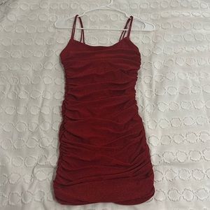 breakaway bodycon in shimmer red
